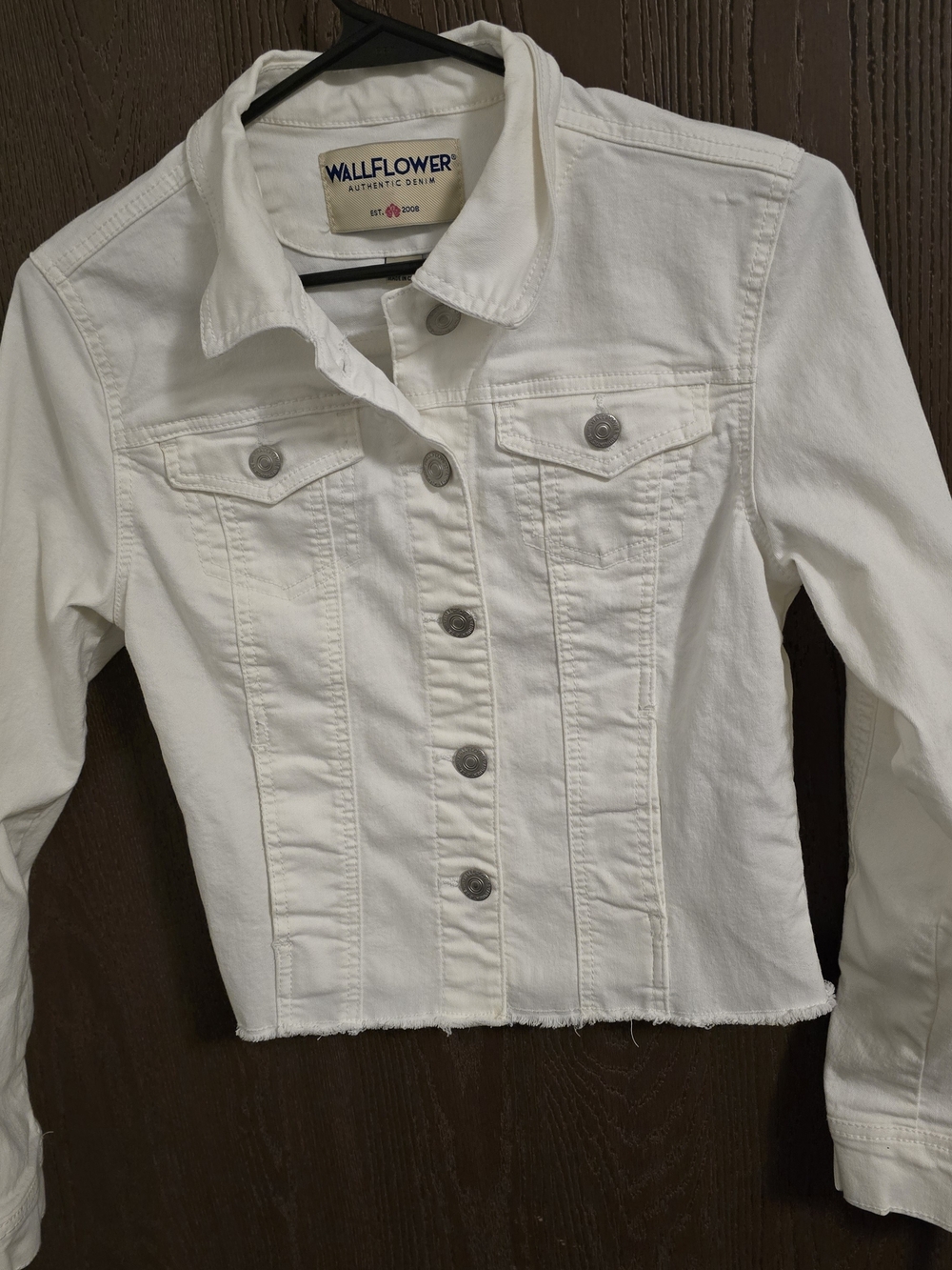 Wallflower White Cropped Denim Jacket